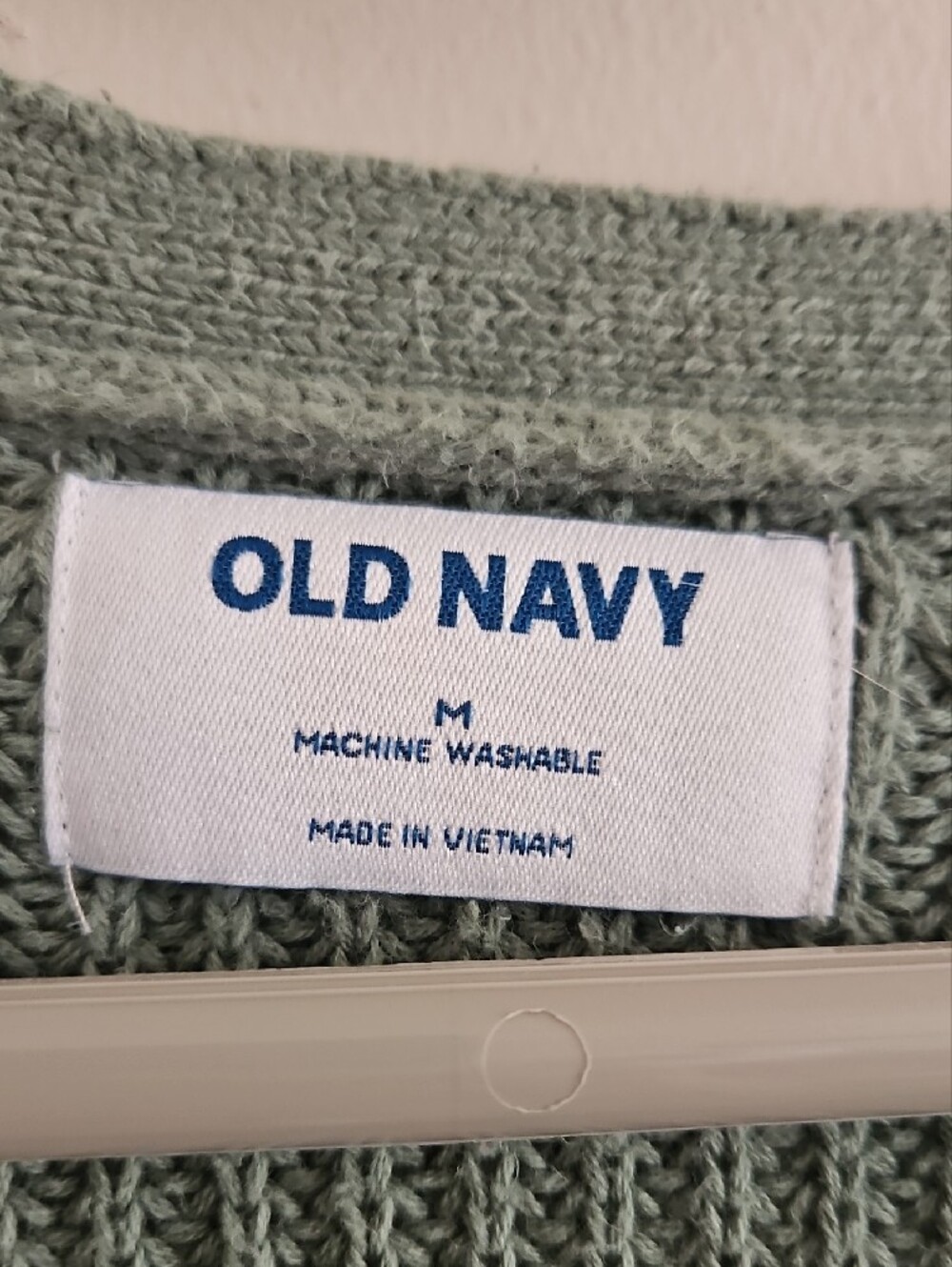 Old Navy Light Sage Green Ribbed Button-Front Cardigan - Picture 2 of 4